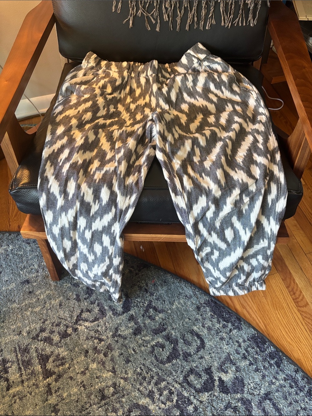 J. Crew Gray & White Patterned Elastic-Waist Joggers